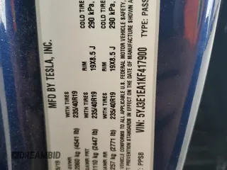 2019 Tesla Model 3 Mid Range z VIN 5YJ3E1EA1KF417900, wystawiony jako Copart lot #55310265 z przebiegiem 45 739 mil mil oraz Szkoda całkowita • Salvage title. Historia ofert i sprzedaży dostępna na DreamBid. Obrazek 12.