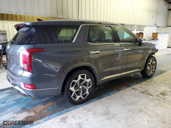 2022 Hyundai Palisade Calligraphy with VIN KM8R74HE6NU406645, listed as a Copart auction lot 44966305 with 47,795 mi miles and Salvage Title. Bid and sale history available at carsss.com. Image 3.
