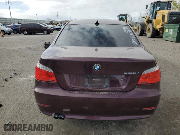 2010 BMW 5 Series 528i with VIN WBANU5C51AC460098, listed as a Copart auction lot 48819825 with 107,796 mi miles and Salvage Title. Bid and sale history available at carsss.com. Image 6.