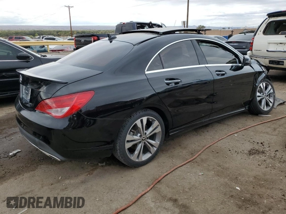 2018 Mercedes-Benz CLA 250 with VIN WDDSJ4EB6JN573633, listed as a Copart auction lot 72726593 with 43,716 mi miles and . Bid and sale history available at DreamBid. Image 3.