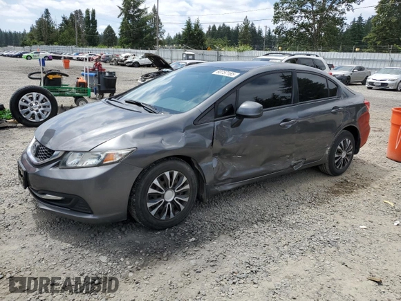 2013 Honda Civic LX with VIN 2HGFB2F55DH302308, listed as a Copart auction lot 60757165 with 70,204 mi miles and Salvage title. Bid and sale history available at DreamBid. Image 1.