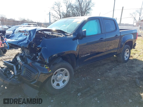 2021 Chevrolet Colorado 4WD Work Truck with VIN 1GCGTBENXM1298059, listed as a IAAI auction lot 41465118 with Not provided miles and . Bid and sale history available at DreamBid. Image 2.