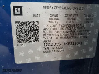 2019 Chevrolet Malibu LT with VIN 1G1ZD5ST1KF213841, listed as a Copart auction lot 53139765 with 100,413 mi miles and Clean Title. Bid and sale history available at carsss.com. Image 12.