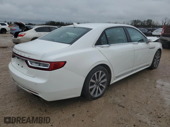 2020 Lincoln Continental Standard with VIN 1LN6L9PK2L5600373, listed as a Copart auction lot 44640525 with 75,050 mi miles and Salvage Title. Bid and sale history available at carsss.com. Image 3.