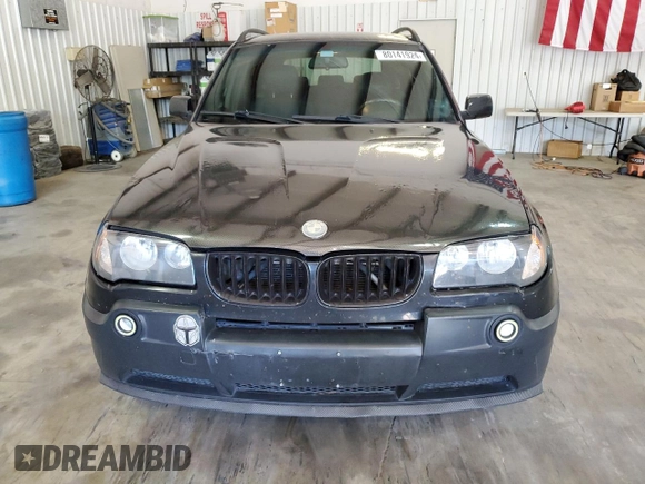 2005 BMW X3 2.5i with VIN WBXPA73495WC47255, listed as a Copart auction lot 80141924 with 156,285 mi miles and Salvage Title. Bid and sale history available at carsss.com. Image 5.
