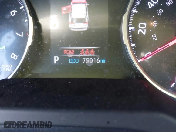 2019 Toyota RAV4 XLE with VIN JTMW1RFV1KD002799, listed as a IAAI auction lot 40887562 with 75,016 mi miles. Bid and sale history available at carsss.com. Image 15.