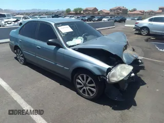2000 Honda Civic VP with VIN 2HGEJ6612YH592550, listed as a IAAI auction lot 39559888 with 1 mi miles. Bid and sale history available at carsss.com. Image 1.