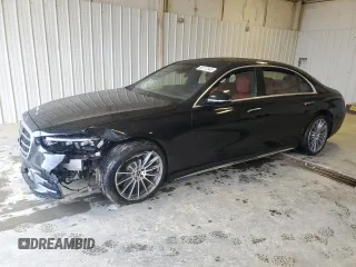 2022 Mercedes-Benz S-Class S 500 with VIN W1K6G6DB3NA107684, listed as a Copart auction lot 48177345 with 0 mi miles and Salvage Title. Bid and sale history available at carsss.com. Image 1.