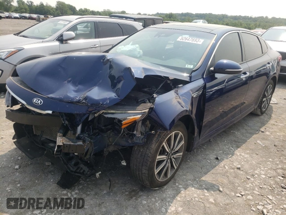 2019 Kia Optima LX with VIN 5XXGT4L31KG319878, listed as a Copart auction lot 52647693 with 48,665 mi miles and Salvage Title. Bid and sale history available at carsss.com. Image 1.