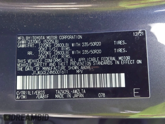 2022 Lexus NX with VIN JTJKGCEZ4N5001611, listed as a IAAI auction lot 40570656 with 30,967 mi miles. Bid and sale history available at carsss.com. Image 9.