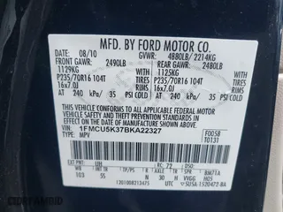 2011 Ford Escape Hybrid with VIN 1FMCU5K37BKA22327, listed as a IAAI auction lot 41906927 with 135,027 mi miles. Bid and sale history available at carsss.com. Image 9.
