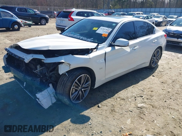 2016 Infiniti Q50 3.0t Premium with VIN JN1EV7AP6GM303835, listed as a IAAI auction lot 41587532 with 90,200 mi miles. Bid and sale history available at carsss.com. Image 2.