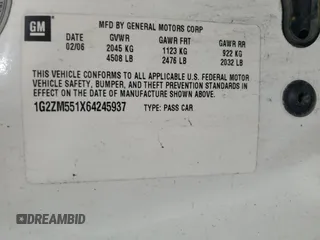 2006 Pontiac G6 GTP z VIN 1G2ZM551X64245937, wystawiony jako Copart lot #72382884 z przebiegiem Nie podano mil oraz Szkoda całkowita • Salvage title. Historia ofert i sprzedaży dostępna na DreamBid. Obrazek 12.