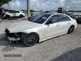 2023 Mercedes-Benz S-Class S 500 with VIN W1K6G6DB7PA197070, listed as a Copart auction lot 43637385 with 20,412 mi miles and Salvage Title. Bid and sale history available at carsss.com. Image 1.