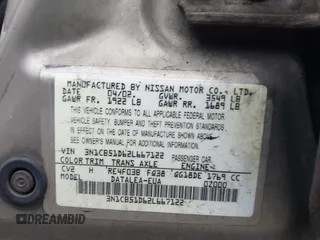 2002 Nissan Sentra GXE with VIN 3N1CB51D62L667122, listed as a IAAI auction lot 41976116 with 140,868 mi miles and . Bid and sale history available at DreamBid. Image 9.