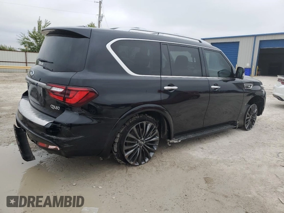 2021 Infiniti QX80 LUXE with VIN JN8AZ2AF6M9715895, listed as a Copart auction lot 72437294 with 42,582 mi miles and Salvage Title. Bid and sale history available at carsss.com. Image 3.