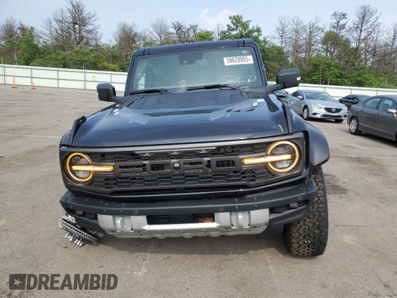 2023 Ford Bronco Raptor с VIN 1FMEE5JR6PLB79862, выставлен на аукционе Copart как лот 59628905 с пробегом 5 382 миль миль и Списание • Salvage title. История ставок и продаж доступна на DreamBid. Изображение 5.