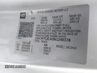 2022 Chevrolet Colorado 4WD LT with VIN 1GCHTCEA0N1249378, listed as a IAAI auction lot 41733075 with 37,641 mi miles and . Bid and sale history available at DreamBid. Image 9.