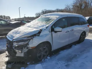 2022 Honda Odyssey EX with VIN 5FNRL6H58NB019213, listed as a Copart auction lot 45167545 with 67,692 mi miles and Salvage Title. Bid and sale history available at DreamBid. Image 1.