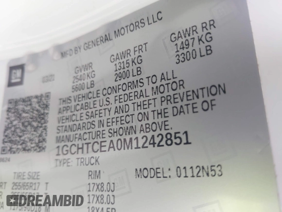 2021 Chevrolet Colorado 4WD LT z VIN 1GCHTCEA0M1242851, wystawiony jako IAAI lot #42131592 z przebiegiem 42 731 mil mil oraz . Historia ofert i sprzedaży dostępna na DreamBid. Obrazek 9.