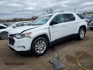 2018 Chevrolet Traverse LS with VIN 1GNERFKW9JJ147873, listed as a Copart auction lot 53361215 with 117,033 mi miles and Salvage title. Bid and sale history available at DreamBid. Image 1.