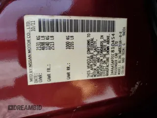 2012 Nissan Maxima SV with VIN 1N4AA5AP7CC810454, listed as a Copart auction lot 60200725 with 119,499 mi miles and Clean title. Bid and sale history available at DreamBid. Image 12.