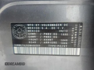 2014 Volkswagen Jetta TDI with VIN 3VWML7AJ5EM606369, listed as a Copart auction lot 47555295 with 88,579 mi miles and Salvage title. Bid and sale history available at DreamBid. Image 12.