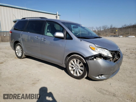 2012 Toyota Sienna LE with VIN 5TDJK3DC1CS031232, listed as a Copart auction lot 48513715 with 214,353 mi miles and Salvage Title. Bid and sale history available at carsss.com. Image 4.