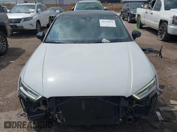 2019 Audi RS 3 with VIN WUABWGFF3KA907627, listed as a IAAI auction lot 42119014 with 38,651 mi miles and . Bid and sale history available at DreamBid. Image 12.