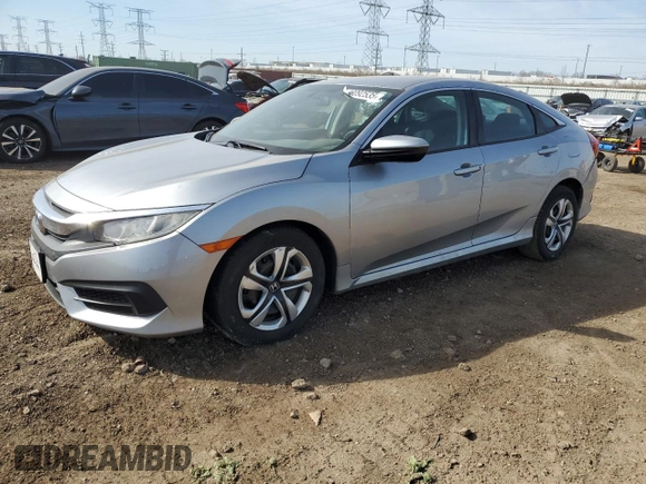 2016 Honda Civic LX with VIN 19XFC2F58GE049321, listed as a Copart auction lot 48092535 with 145,326 mi miles and Salvage Title. Bid and sale history available at carsss.com. Image 1.