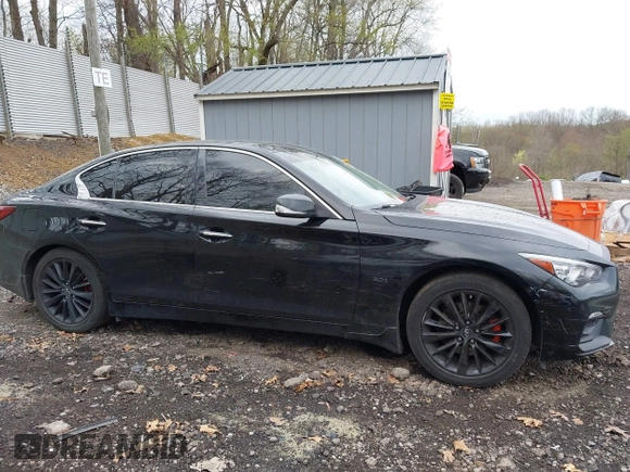 2018 Infiniti Q50 3.0t LUXE with VIN JN1EV7AR8JM442468, listed as a IAAI auction lot 42071717 with 107,484 mi miles. Bid and sale history available at carsss.com. Image 13.