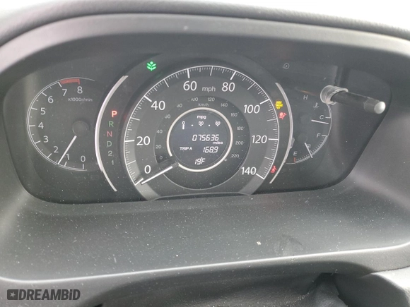 2013 Honda CR-V EX-L with VIN 5J6RM4H74DL071950, listed as a Copart auction lot 45602835 with 75,636 mi miles and Salvage Title. Bid and sale history available at carsss.com. Image 9.