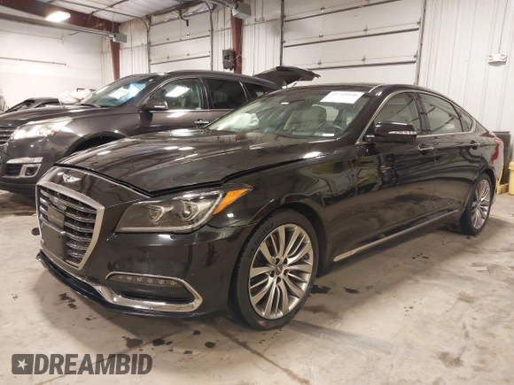 2018 Genesis G80 Ultimate with VIN KMHGN4JF2JU265826, listed as a IAAI auction lot 41749930 with 38,171 mi miles and . Bid and sale history available at carsss.com. Image 2.