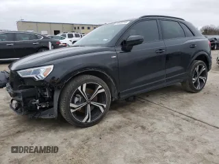 2023 Audi Q3 S line Premium Plus with VIN WA1EECF37P1016494, listed as a Copart auction lot 44696415 with 57,618 mi miles and Salvage Title. Bid and sale history available at carsss.com. Image 1.