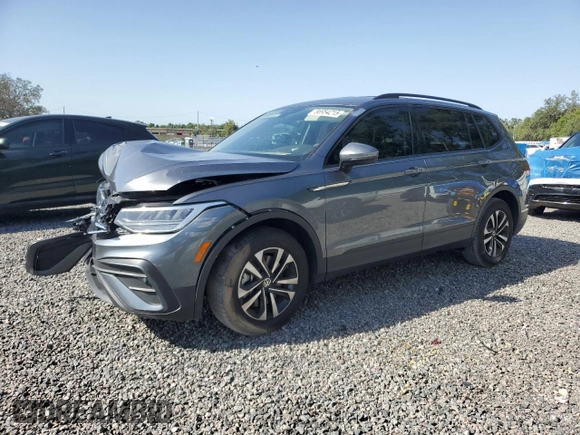 2024 Volkswagen Tiguan S z VIN 3VVRB7AX8RM069620, wystawiony jako Copart lot #56954215 z przebiegiem 22 079 mil mil oraz Szkoda całkowita • Salvage title. Historia ofert i sprzedaży dostępna na DreamBid. Obrazek 1.