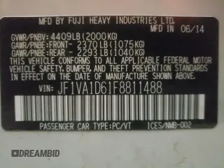 2015 Subaru WRX Premium with VIN JF1VA1D61F8811488, listed as a Copart auction lot 35754343 with 0 mi miles. Bid and sale history available at carsss.com. Image 12.