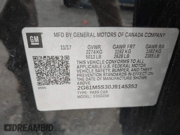 2018 Cadillac XTS Luxury with VIN 2G61M5S30J9145353, listed as a IAAI auction lot 41859404 with 137,874 mi miles. Bid and sale history available at carsss.com. Image 9.
