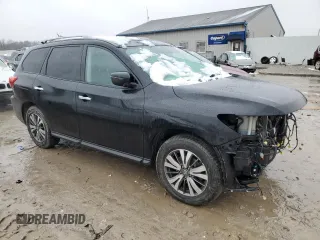 2017 Nissan Pathfinder SV with VIN 5N1DR2MM3HC614854, listed as a Copart auction lot 44518815 with 132,454 mi miles and Salvage title. Bid and sale history available at DreamBid. Image 4.