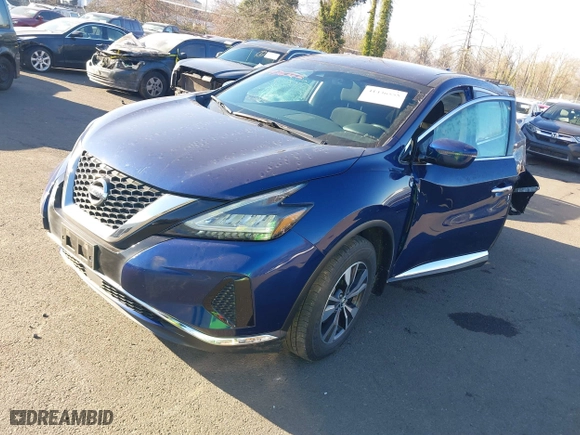 2020 Nissan Murano S with VIN 5N1AZ2AJ1LN152482, listed as a IAAI auction lot 41436555 with 92,639 mi miles. Bid and sale history available at carsss.com. Image 2.