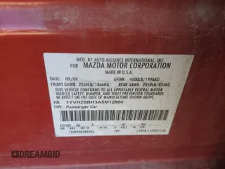 2010 Mazda 6 i Sport with VIN 1YVHZ8BH3A5M12860, listed as a Copart auction lot 84138194 with 228,792 mi miles and Salvage Title. Bid and sale history available at carsss.com. Image 13.