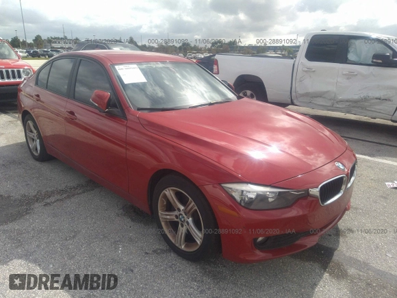 2015 BMW 3 Series 320i with VIN WBA3B1C55F5A05744, listed as a IAAI auction lot 41710150 with 72,317 mi miles. Bid and sale history available at carsss.com. Image 1.