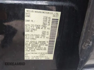 2017 Nissan Murano SL z VIN 5N1AZ2MG5HN159328, wystawiony jako IAAI lot #42130768 z przebiegiem 77 822 mil mil oraz . Historia ofert i sprzedaży dostępna na DreamBid. Obrazek 9.