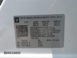 2020 GMC Terrain SLT with VIN 3GKALPEV0LL122104, listed as a IAAI auction lot 42286551 with 85,825 mi miles and . Bid and sale history available at DreamBid. Image 9.