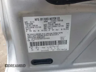 2015 Ford F-150 XLT with VIN 1FTFX1EF8FFA37652, listed as a IAAI auction lot 41514493 with 91,415 mi miles and . Bid and sale history available at DreamBid. Image 9.
