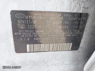 2007 Hyundai Elantra GLS with VIN KMHDU46D37U081985, listed as a IAAI auction lot 41931928 with 147,066 mi miles. Bid and sale history available at carsss.com. Image 9.