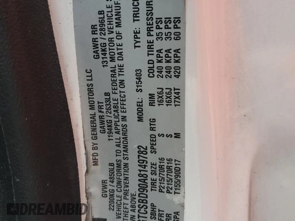 2010 GMC Canyon z VIN 1GTCSBD90A8149782, wystawiony jako Copart lot #74656504 z przebiegiem 242 911 mil mil oraz Szkoda całkowita • Salvage title. Historia ofert i sprzedaży dostępna na DreamBid. Obrazek 12.
