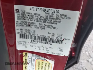 2017 Ford Fusion SE with VIN 3FA6P0HD2HR308902, listed as a IAAI auction lot 42667059 with 105,593 mi miles and . Bid and sale history available at DreamBid. Image 9.