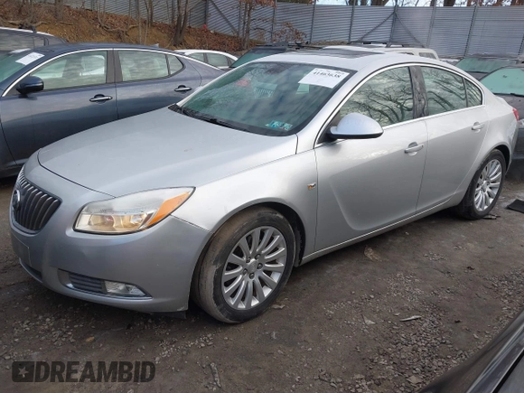2011 Buick Regal CXL Turbo TO2 with VIN W04GW5EV6B1126921, listed as a IAAI auction lot 41463638 with 107,128 mi miles. Bid and sale history available at carsss.com. Image 2.