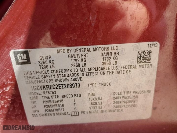 2014 Chevrolet Silverado 1500 LT with VIN 1GCVKREC2EZ208973, listed as a Copart auction lot 49406875 with NaN miles and Salvage Title. Bid and sale history available at carsss.com. Image 12.