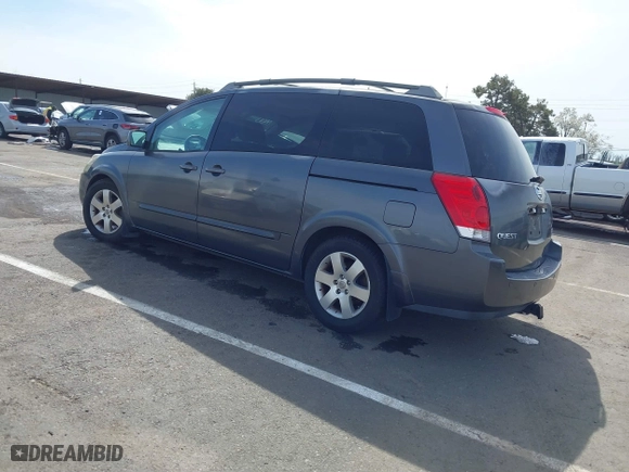 2005 Nissan Quest with VIN 5N1BV28U85N114573, listed as a IAAI auction lot 41841082 with 1 mi miles. Bid and sale history available at carsss.com. Image 3.